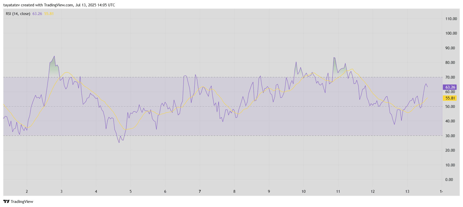 Ethereum RSI Momentum – July 13, 2025Source: TradingView