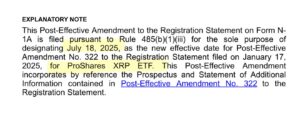 ProShares XRP ETF set to begin trading July 18