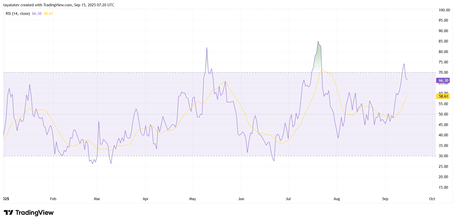 Dogecoin Daily RSI. Source: TradingView