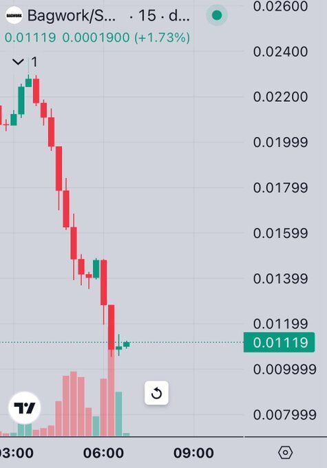 Bagwork SOL 15 Minute Chart. Source: TradingView
