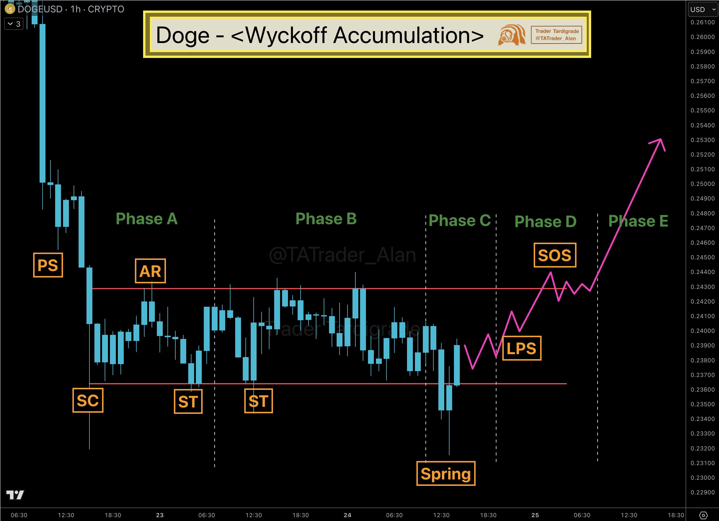 Doge Wyckoff Accumulation. Source: Trader Tardigrade on X