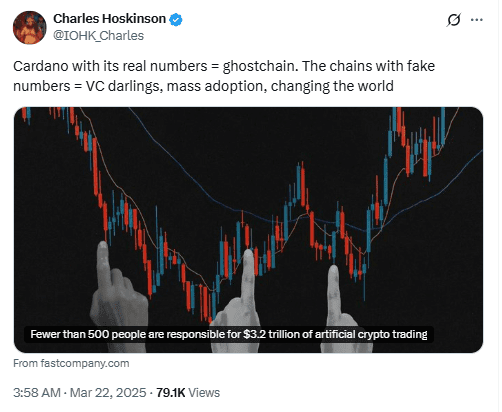 Charles Hoskinson Responds to “Ghostchain” ClaimsSource: X (@IOHK_Charles)