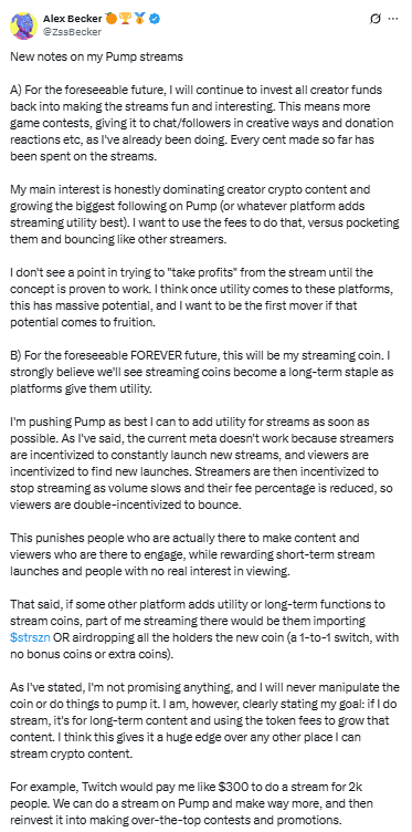 Alex Becker Stream Coin Notes. Source: X Alex Becker