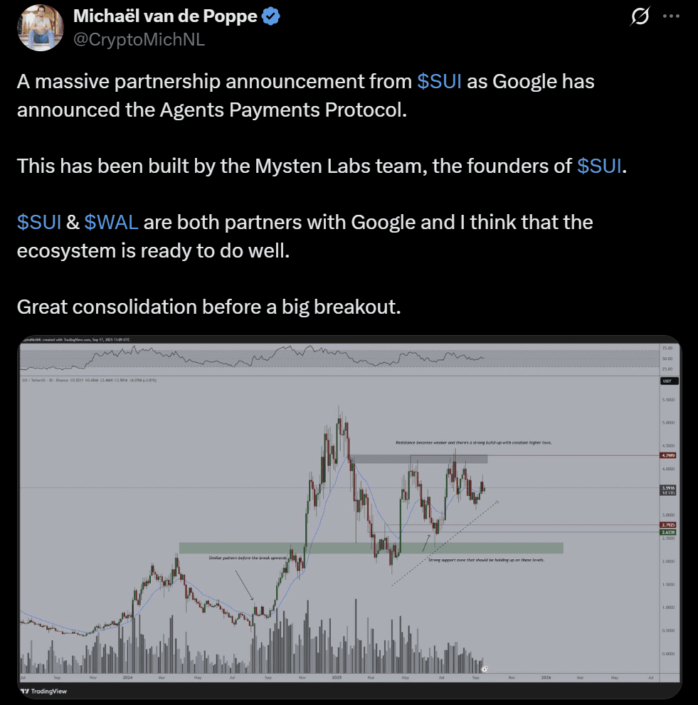 Sui Network Google SUI price analysis