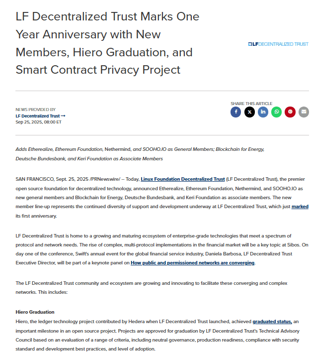 LF Decentralized Trust Anniversary. Source: LF Decentralized Trust