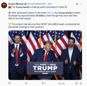 Trump family holdings are estimated at more than $5B