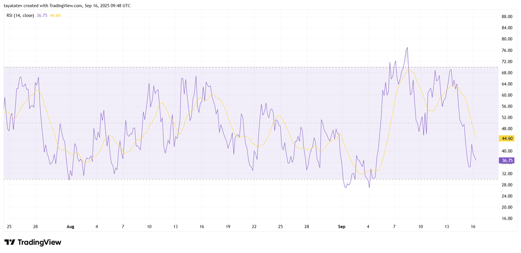 Useless Coin RSI Bearish Shift. Source: TradingView