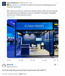 Zebec’s SWIFT Post Fuels Market Confusion