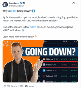 Analyst Explains Why Cronos (CRO) Price Is Falling