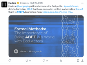 Hedera’s asynchronous Byzantine Fault Tolerance (aBFT
