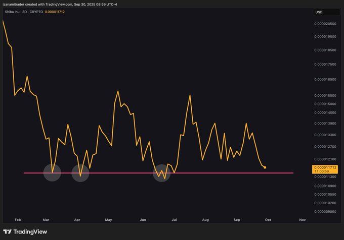 Shiba Inu Rebound Zone Chart. Source: TradingView via TheCryptoBasic on X.