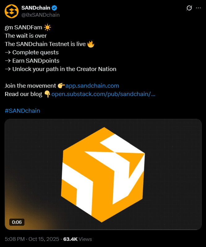 Source: @0xSANDchain