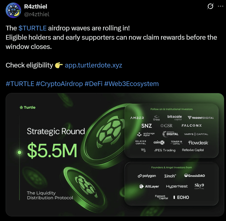 Turtle token airdrop price analysis