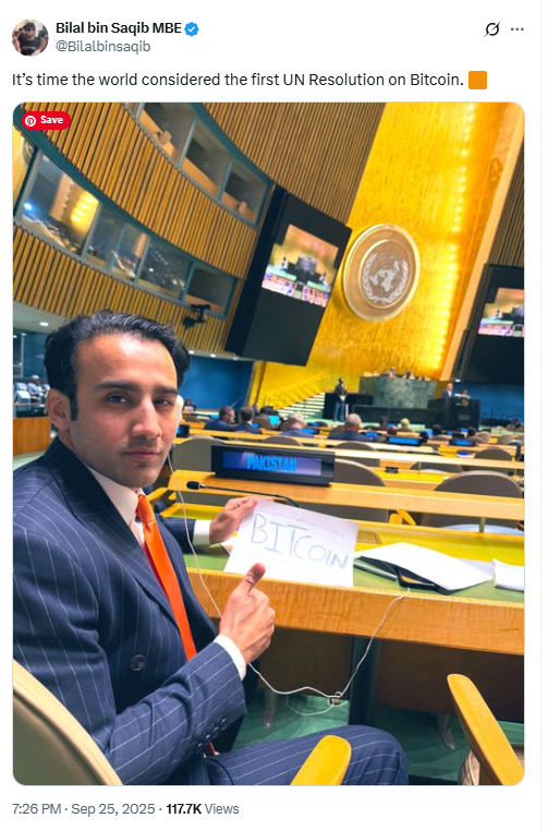 Pakistan UN Bitcoin Resolution. Source: X